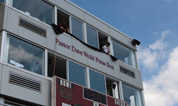 Augsburg press box name commemorates Campus Pastor Emeritus Dave Wold